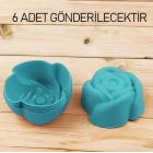 6 Lı Mini Silikon Gül Muffin Kek Kalıbı