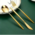 6 Parça Parlak Gold Çatal Kaşık Bıçak Seti