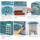 Parmak İzi Görünümlü Elektronik Şifreli Otomatik Kağıt Para Alan ATM Kumbara Mavi