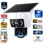 O-Kam Pro 3950W Solar Güneş Enerjili Wifi Özellikli Ultra HD 3 Kameralı 360 Dönebilen Kablosuz Kamera Sesli Görüşme Renkli Gece Görüşü