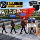 Esvision ES-5804 4 Kameralı 4 Görüntülü 4K Ultra HD 360 Dönebilen Kablosuz Wifi Kamera Renkli Gece Görüşlü Su Geçirmez Sesli Görüşme Hareket Takip