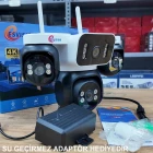 Esvision ES-5804 4 Kameralı 4 Görüntülü 4K Ultra HD 360 Dönebilen Kablosuz Wifi Kamera Renkli Gece Görüşlü Su Geçirmez Sesli Görüşme Hareket Takip