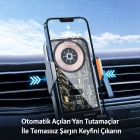 C11 Kablosuz 15w Hızlı Şarj Aleti ve Araç Telefon Tutucu 360 Derece Ayarlanabilir Otomatik Tutuş Özelliği
