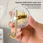 3 Adet Kristal Gold Güçlü Yapışkanlı Duvar Askısı Vida Gerektirmez Yüksek Ağırlığa Dayanıklı