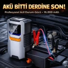 Akım Korumalı 16.000 Mah Hava Kompresörlü Akü Takviye Cihazı Hızlı Şişirme El Feneri Taşınabilir Powerbank