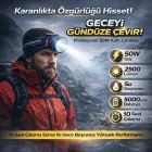 50W 2500 Lümen Nokta Led Aydınlatma Profesyonel Kafa Feneri 10 Saat Çalışma Süresi