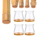 4 Lü Keçeli Şeffaf Silikon Sandalye Ayağı Koruyucu Çizdirmez