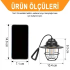 Taşınabilir Asılabilir Şarjlı Kamp Lambası 8 Saat Aydınlatma Süreli Kamp Feneri