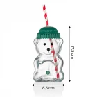 Goggy Bear Ayıcıklı Cam İçecek Bardağı Pipetli Ayıcık Bardak