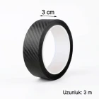 Karbon Desenli Eşik Koruma Bandı Tampon Çamurluk ve Bagaj Kapı Eşiği Koruyucu Şerit Bant 3 Metre x 5 cm