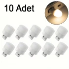 10 Adet Mini Usb Top Led Aydınlatma Seti Gece Lambası Enerji Tasarruflu