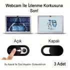 3 Adet Laptop Tablet Kamera Webcam Kapatıcı Örtücü Sürgülü Kapak Siyah