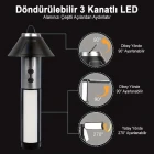 3 In 1 Teleskopik Ayaklı Tripod Kamp Lambası Zoomlu El Feneri Özellikli Şarjlı LED Lamba
