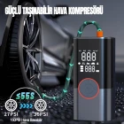 Premium Akım Korumalı 12.000 Mah Hava Kompresörlü Akü Takviye Cihazı Hızlı Şişirme El Feneri Taşınabilir Powerbank ST-9650