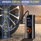 St-5537 Pro Akım Korumalı 12.000 Mah Hava Kompresörlü Akü Takviye Cihazı Hızlı Şişirme El Feneri Taşınabilir Powerbank