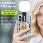 Manyetik LED Telefon Işığı Şarjlı Aynalı Selfie ve Video Çekim Dolgu Işığı 5 Renk Modlu Influencer Işığı