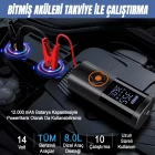 St-5537 Pro Akım Korumalı 12.000 Mah Hava Kompresörlü Akü Takviye Cihazı Hızlı Şişirme El Feneri Taşınabilir Powerbank
