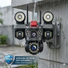 O-Kam Pro 4 Kameralı 4 Görüntülü Ultra HD 360 Dönebilen Kablosuz Wifi Kamera Gece Görüşlü Su Geçirmez Sesli Görüşme Hareket Takip OK-231 Premium