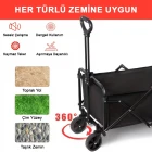 Katlanır Portatif Taşıma Aracı Kamp Arabası Piknik Plaj Pazar Market Koli Yük Paket El Arabası
