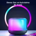 Güçlü Baslı Mini Bluetooth Hoparlör 15 Saat Çalma Süresi RGB Renkli Ledli Parti Hoparlörü