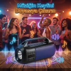 Concord Solar Güneş Enerjili FM Radyo Fenerli Bluetooth Hoparlör Ses Bombası Speaker