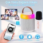 Concord Kablosuz Bluetooth Hoparlör Karaoke Mikrofon Farklı Ses Efektleri Rgb Ses Bombası Usb Sd FM Radyo