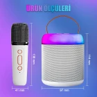 Concord Kablosuz Bluetooth Hoparlör Karaoke Mikrofon Farklı Ses Efektleri Rgb Ses Bombası Usb Sd FM Radyo