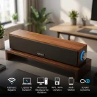 Ahşap Kasa Portatif Mini Ses Sistemi Bluetooth 5.2 USB TF Kart TV Bilgisayar Tablet Telefon Hoparlörü