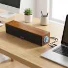 Ahşap Kasa Portatif Mini Ses Sistemi Bluetooth 5.2 USB TF Kart TV Bilgisayar Tablet Telefon Hoparlörü