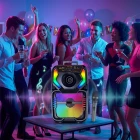 8 İnç Taşınabilir Bluetooth Hoparlör Güçlü Ses Karaoke Mikrofonlu FM Radyo USB Kumandalı Speaker