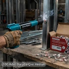 Profesyonel Montaj İçin Beton Duvar ve Çelik Yüzey Çivi Sabitleme Makinesi Çivi Çakma Makinesi 100 Adet Pul Başlı Çivi Hediyeli