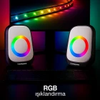 Sprange Led Işıklı Rgb Bilgisayar Hoparlörü 2.0 3W x 2 USB 3.5mm 5V 1 + 1 Siyah SR-PN786