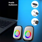 Sprange Led Işıklı Rgb Bilgisayar Hoparlörü 2.0 3W x 2 USB 3.5mm 5V 1 + 1 Siyah SR-PN786