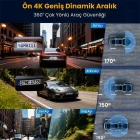 MPIA Premium 1080P Full Hd 4 Kameralı Wifi Özellikli Telefondan İzleme Arka Park Kamerası Sensörlü Lcd Ekranlı Araç Kamerası