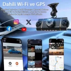 MPIA Premium 1080P Full Hd 4 Kameralı Wifi Özellikli Telefondan İzleme Arka Park Kamerası Sensörlü Lcd Ekranlı Araç Kamerası
