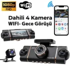 MPIA Premium 1080P Full Hd 4 Kameralı Wifi Özellikli Telefondan İzleme Arka Park Kamerası Sensörlü Lcd Ekranlı Araç Kamerası