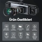 MPIA 1080P Full Hd 4 Kameralı Telefondan İzleme Arka Park Kamerası Sensörlü Lcd Ekranlı Araç Kamerası