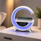 G Harfi Kablosuz Şarj Özellikli Dijital Saatli ve Alarmlı Rgb Ledli Temassız Şarjlı Bluetooth Hoparlör BT-3401