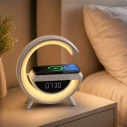 G Harfi Kablosuz Şarj Özellikli Dijital Saatli ve Alarmlı Rgb Ledli Temassız Şarjlı Bluetooth Hoparlör BT-3401