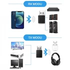 Araç İçi Kablosuz Aux Bluetooth Kiti USB 3.5mm Jack Bluetooth Receiver Aux Kablo Wireless Araç Kiti Kablosuz Kit BT-15