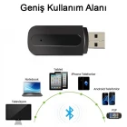 Araç İçi Kablosuz Aux Bluetooth Kiti USB 3.5mm Jack Bluetooth Receiver Aux Kablo Wireless Araç Kiti Kablosuz Kit BT-13