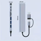 8 In 1 Usb Çoklayıcı Type-C USB 2.0-3.0 Audio 3.5 Tf Sd Çevirici Adaptör Çok Portlu Çoklayıcı USB Hub