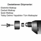16 Parça Buat Açma Seti Panç Seti Yuvarlak Delik Açma Seti Ahşap Panç Seti