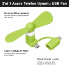 Telefon ve Powerbank Uyumlu Type C ve Lightning Başlıklı Mini Serinletici Vantilatör Mini Fan