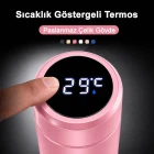 Pembe Dijital Sıcaklık Göstergeli Termos 500 ml