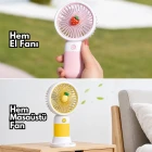 Meyveli Tasarım 3 Kademeli Sessiz Mini El Masa Fanı Vantilatör Taşınabilir El Fanı