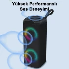 Extra Bass Rgb Led Işıklı Fm Radyolu Kablosuz Bluetooth Hoparlör Dik Duruş Özellikli