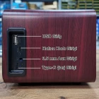 Retro Ahşap Bluetooth Hoparlör Radyo Profesyonel Stereo Ses TWS Mp3 Çalar FM USB TF Aux Girişlli