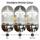 Döner Başlıklı Led Işıklı Tavan Vantilatörü Uzaktan Kumandalı Vantilatör Lamba Led Işıklı Fan