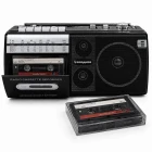 Retro Kaset Çalar Bluetooth Hoparlör 4 Band Radyo Mp3 Çalar FM USB TF Aux Girişli Siyah